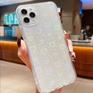 Clear Heart Print iPhone Case